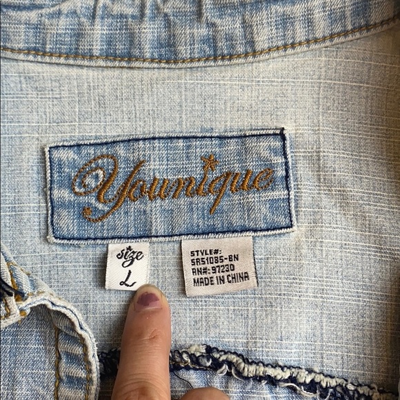 Younique Jean Vest size Large - Picture 5 of 8